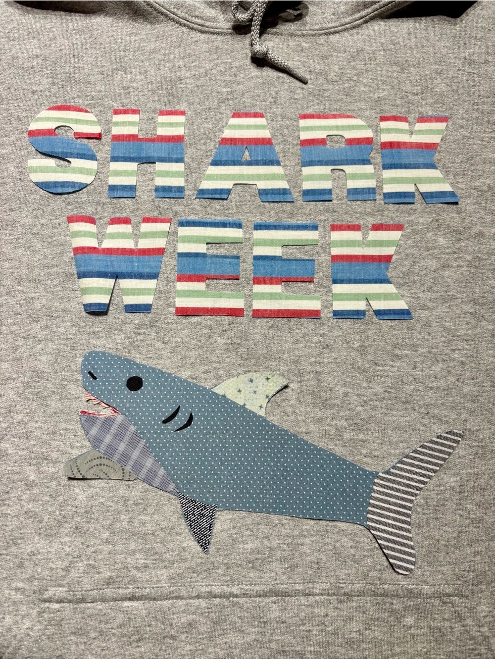 Gray Shark Week Hoodie crewneck or T-shirt custom adult children’s sizes NEW